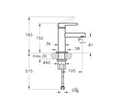 Vitra A42666 Sento Çocuk Lavabo Bataryası Krom-Sarı