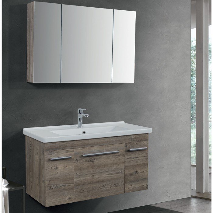 Lineart Lara 100 cm Lavabo Dolabı +Dolaplı Ayna
