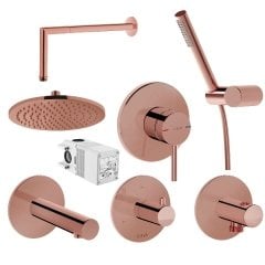 Vitra Origin Ankastre Duş Bataryası Seti 9 Parça - Bakır