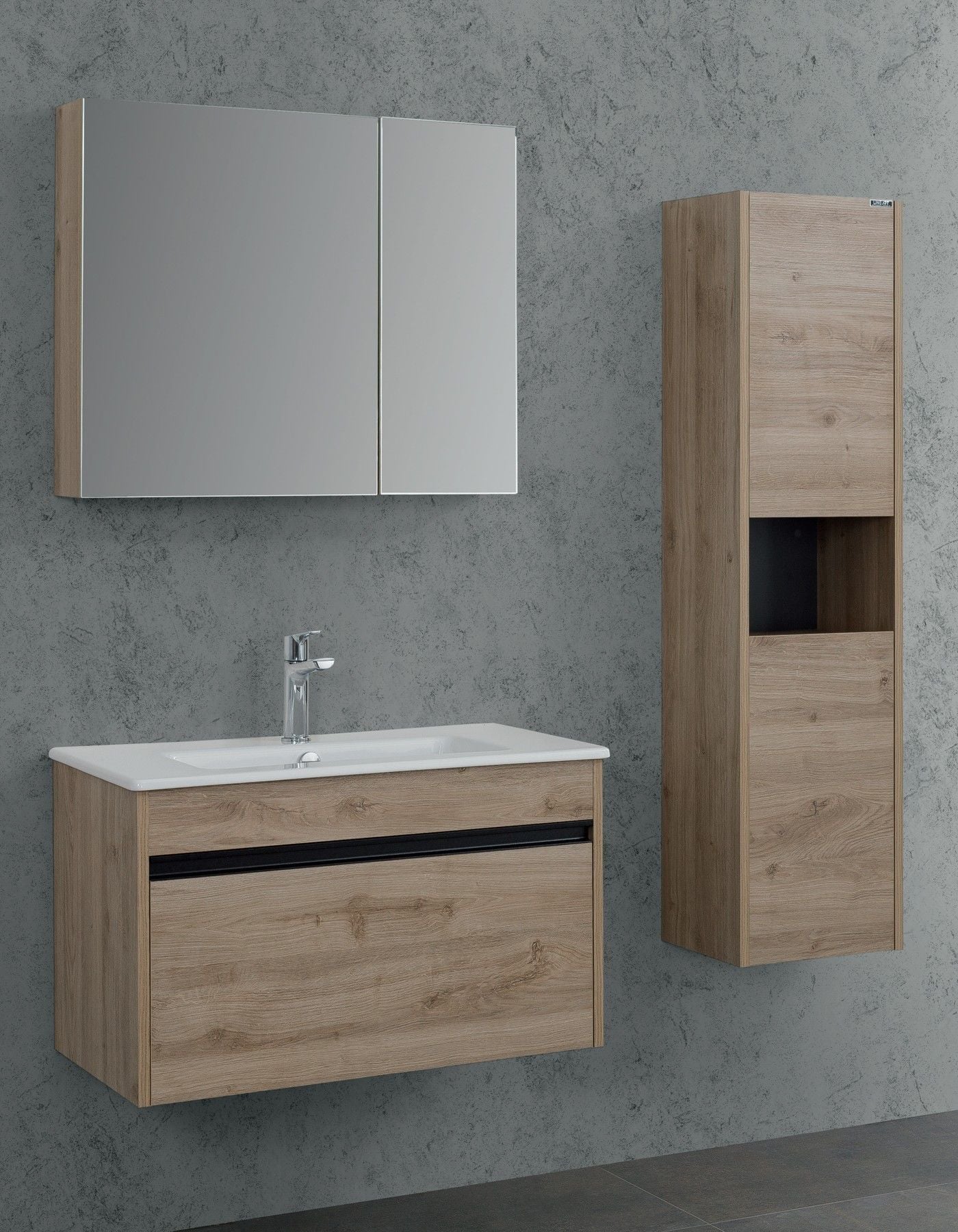 Lineart Balat 80 cm Lavabo Dolabı +Dolaplı Ayna