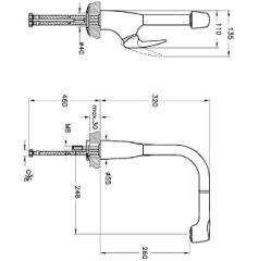 Artema V3 Pull-Out A42151 Eviye Bataryası Krom