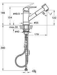 Artema Harmony Pull-Out A41864 Eviye Bataryası Krom