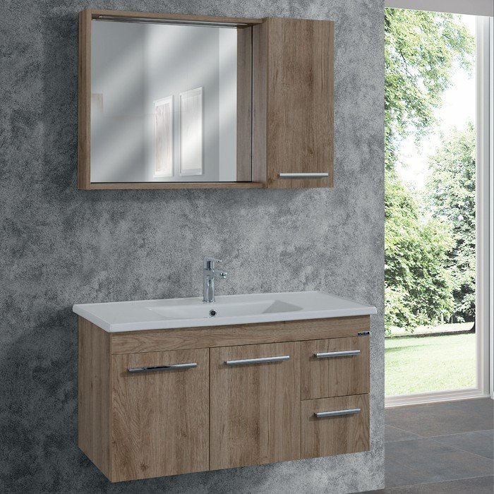 Lineart Linea 100 cm Banyo Dolabı +Dolaplı Ayna