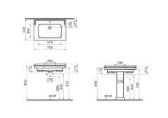 Vitra 7802b403-0001 Valarte Etajerli Lavabo 80 Cm Beyaz