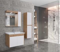 Lineart Strip 80 cm Banyo Dolabı + Dolaplı Ayna