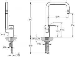 Artema Single A42388 Eviye Bataryası(Mafsallı) Krom