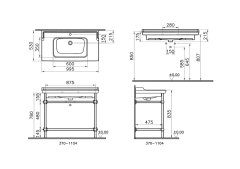 Vitra 7803b403-6175 Valarte Metal Ayaklı Etajerli Lavabo 100 Cm Beyaz
