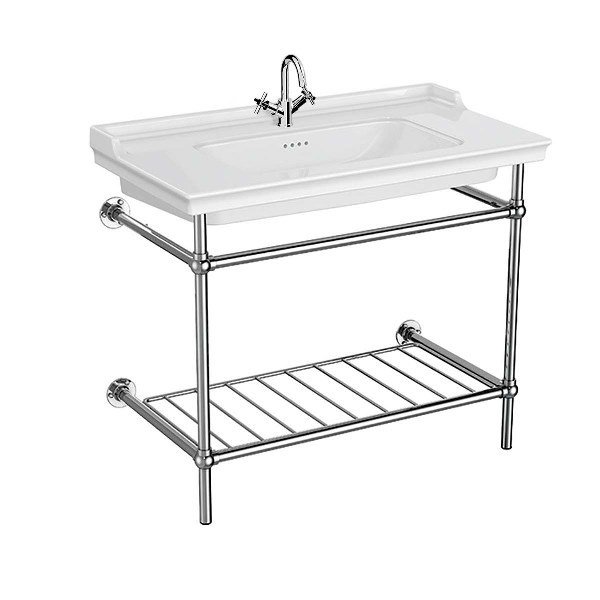 Vitra 7803b403-6175 Valarte Metal Ayaklı Etajerli Lavabo 100 Cm Beyaz