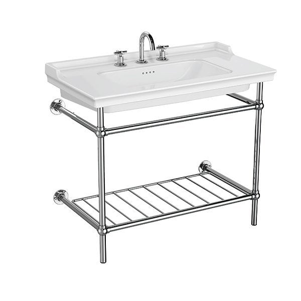 Vitra 7803B003-6176 Valarte Metal Ayaklı Etajerli Lavabo 100 Cm Beyaz
