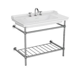 Vitra 7803B003-6176 Valarte Metal Ayaklı Etajerli Lavabo 100 Cm Beyaz