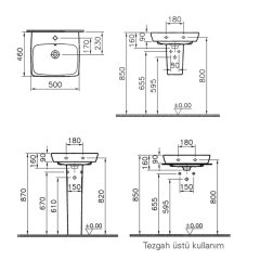 VitrA 5661B003-0001 Metropole Lavabo 50 cm Beyaz