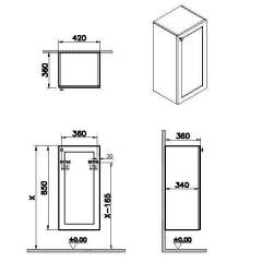 Vitra Root Classic 68554 Alt Ünite, 40 cm, Mat Gri, Sağ