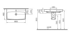 VitrA 5663B003-0001 Metropole Lavabo 80 cm Beyaz