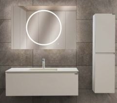 Lineart Bella 1200 Banyo Dolabı + Ledli Ayna Bej