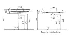 VitrA 5663B003-0973 Metropole Tezgah Üstü Lavabo 80 cm Parlak Beyaz
