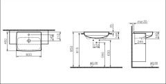 VitrA 5679B003-0001 Metropole Yarım Tezgah Lavabo, 60 cm Parlak Beyaz