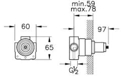 VitrA A42858 Origin Ankastre 3 Yollu Yönlendirici(Sıva Altı Grubu)