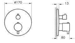 VitrA A42671 Origin Ankastre Termostatik Banyo Bataryası Krom