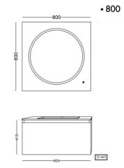 Lineart Bella 800 Banyo Dolabı + Ledli Ayna Siyah