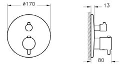 VitrA A4267134 Origin Ankastre Termostatik Banyo Bataryası Fırçalı Nikel