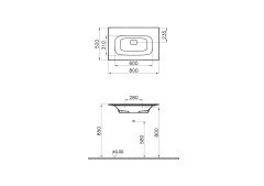 VitrA M58000018001 Metropole Mineral Döküm Etajerli lavabo, 80 cm Beyaz