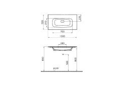 VitrA M58000018002 Metropole Mineral Döküm Etajerli lavabo, 100 cm Beyaz
