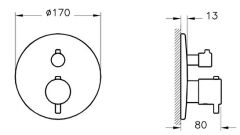 Vitra A42672 Origin Ankastre Termostatik Duş Bataryası Krom
