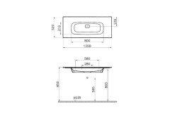 VitrA M58000018003 Metropole Mineral Döküm Etajerli lavabo, 120 cm Beyaz