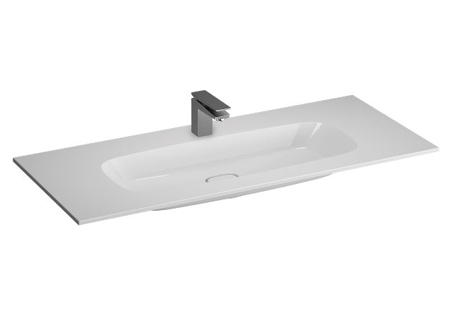 VitrA M58000018003 Metropole Mineral Döküm Etajerli lavabo, 120 cm Beyaz