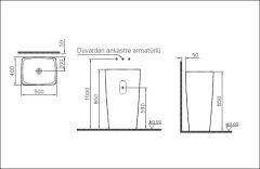 VitrA 5670B003-0016 Metropole Monoblok Lavabo, 50 cm Beyaz