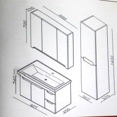 Lineart Enjoy 90 cm Banyo Dolabı + Dolaplı Ayna