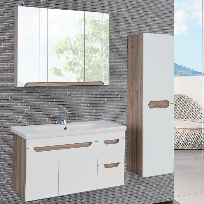 Lineart Enjoy 90 cm Banyo Dolabı + Dolaplı Ayna