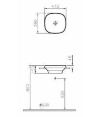 VitrA 5654B470-0016 Frame TezgahÜstü Lavabo Siyah 41cm