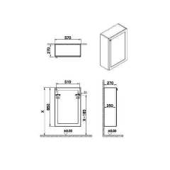 Vitra Root Classic 68582 Alt Ünite, 55 cm, Dar, Mat Gri, Sağ