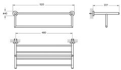 VitrA A44108 Base 200 Havlu Rafı Krom