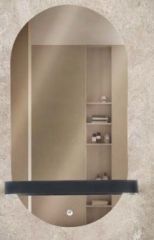 Lineart Royal Cırcle 600 Banyo Dolabı + Ledli Ayna Siyah