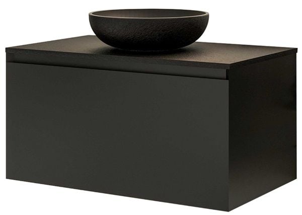 Lineart Royal Cırcle 600 Banyo Dolabı + Ledli Ayna Siyah