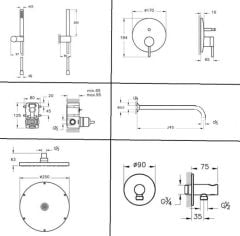 Vitra Origin Ankastre Banyo Bataryası Seti - Bakır