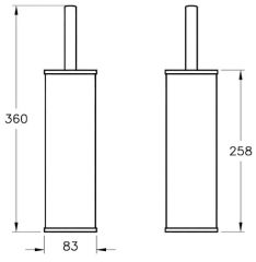 Vitra A44382 Arkitekta Tuvalet Fırçalığı Kare,Krom