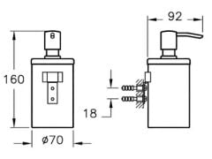 VitrA A44370 Arkitekta Sıvı Sabunluk,Duvardan,Krom