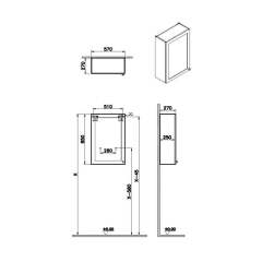 Vitra Root Classic 68590 Üst Ünite, 55 cm, Dar, Mat Fiyord Yeşili, Sol