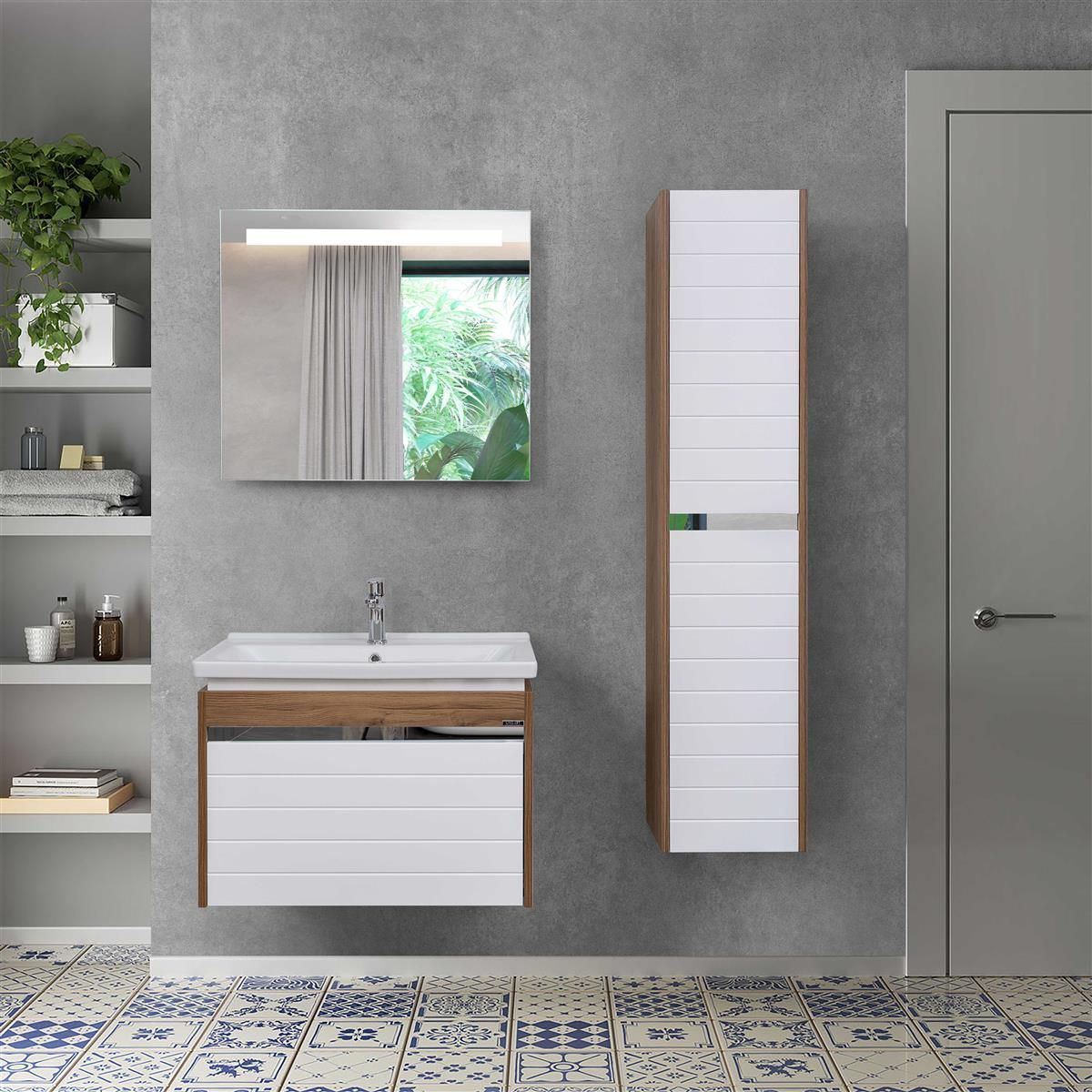 Lineart Delta 81 cm Banyo Dolabı + Led Ayna