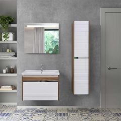 Lineart Delta 81 cm Banyo Dolabı + Led Ayna