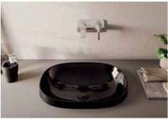 VitrA 5652B483-0016 Frame TezgahÜstü Lavabo Mat Siyah 56 cm