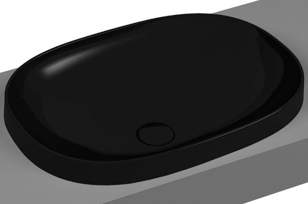 VitrA 5652B470-0016 Frame TezgahÜstü Lavabo Parlak Siyah 56 cm