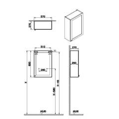Vitra Root Classic 68596 Üst Ünite, 55 cm, Dar, Mat Gri, Sağ