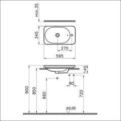 Vitra 5689b003-0029 Nest Trendy Dar Lavabo 60cm Beyaz