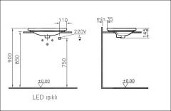 Vitra 5685b003-1072 Nest Trendy Led Işıklı Tezgah Üstü Lavabo 60 Cm Beyaz