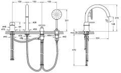 Vitra A4290036 Origin Küvet Bataryası 4 Delikli Mat Siyah