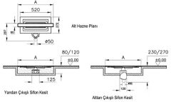 Vitra 59980565000 Eco Flow 80cm Duş Kanalı Yandan Çıkışlı Altın.